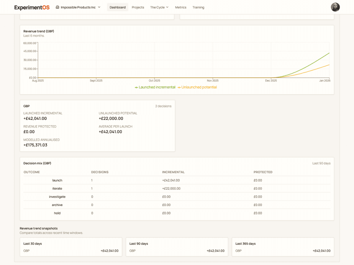 Revenue modelling overview