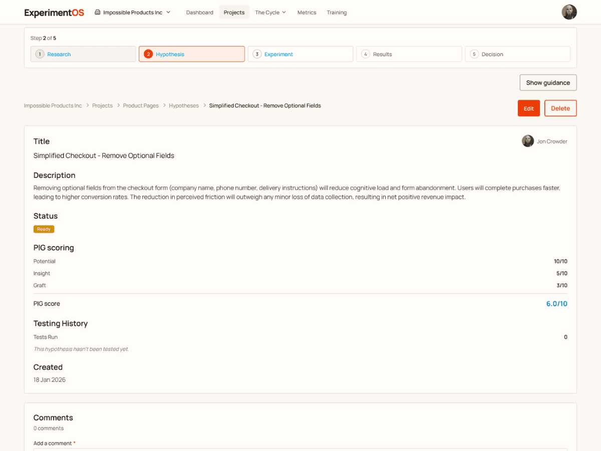 Hypothesis summaries